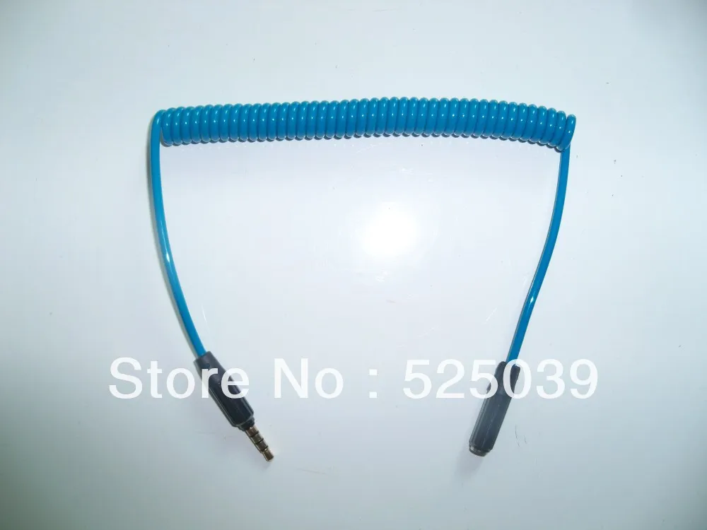 Free shipping spring 3.5mm jacks thicker cables one male to female with top quality blue color |