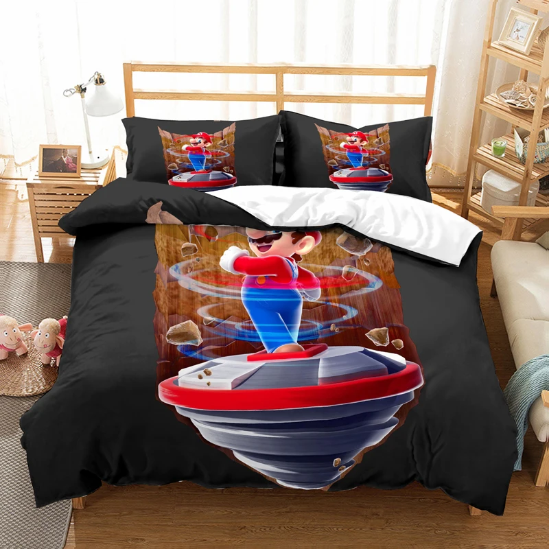 Комплект постельного белья Super Mario Bros, пододеяльник, наволочки, Марио, детская комната, декоративные одеяла, комплекты постельного белья, постельное белье