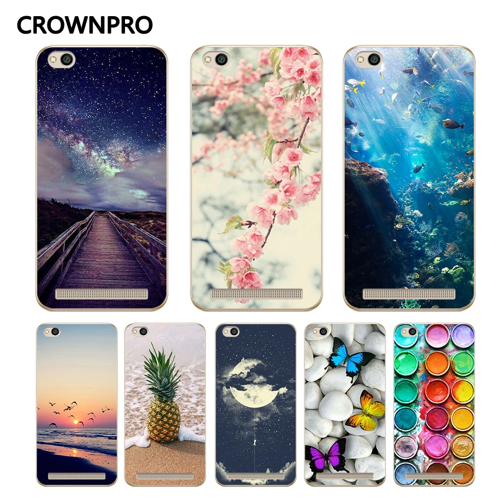 Чехол CROWNPRO для Redmi 5A мягкие силиконовые чехлы задняя крышка телефона защитный