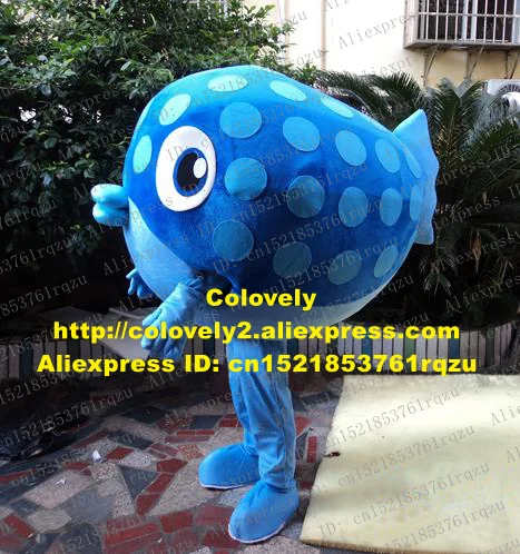 Симпатичный синий фугу globefish balloonfish фугу Blowfish Золотая рыбка золотая рыбка Маскоты костюм Маскоты te персонажа из мультфильма 9196 FS