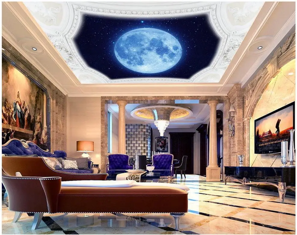 

3d ceiling murals wallpaper Blue sky living room ceiling decoration painting mural 3d wallpaper 3d customized wallpaper