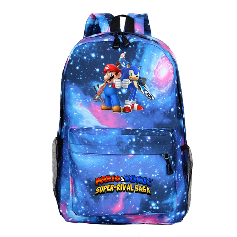 Sonic рюкзак Марио для студентов, сумки для мальчиков и девочек, модный школьный рюкзак с новым рисунком для подростков, повседневный рюкзак для мужчин и женщин, рюкзак для путешествий - Цвет: 13
