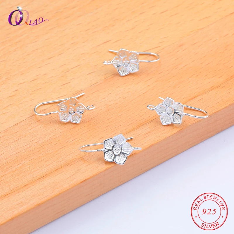 

A pair 925 sterling silver sun flower Earring Ear Pins flower wedding Earrings pins for silver jewelry making jewelry findings