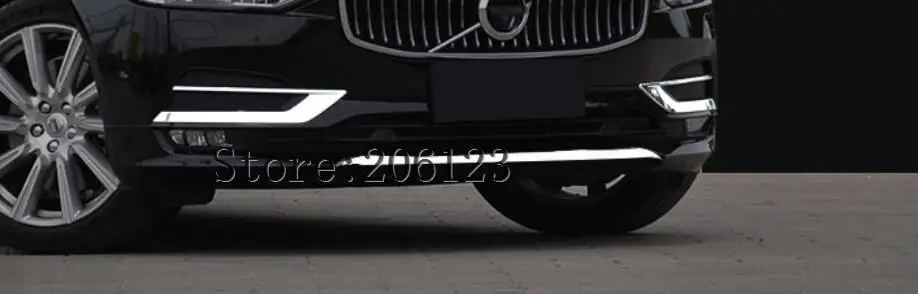 Для Volvo S90 из нержавеющей стали передний бампер чехол с изображением губ отделка полоски аксессуары для автомобиля 1 шт