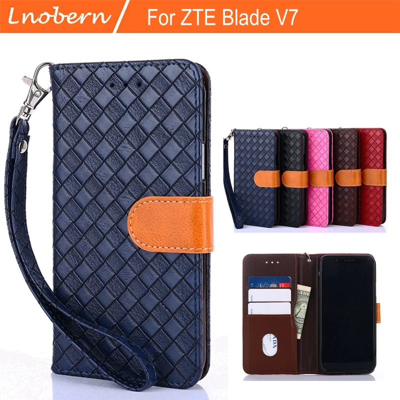 Lnobern Case For ZTE Blade V7 Woven Texture Flip Style High Quality Mobile Phone | Мобильные телефоны и аксессуары
