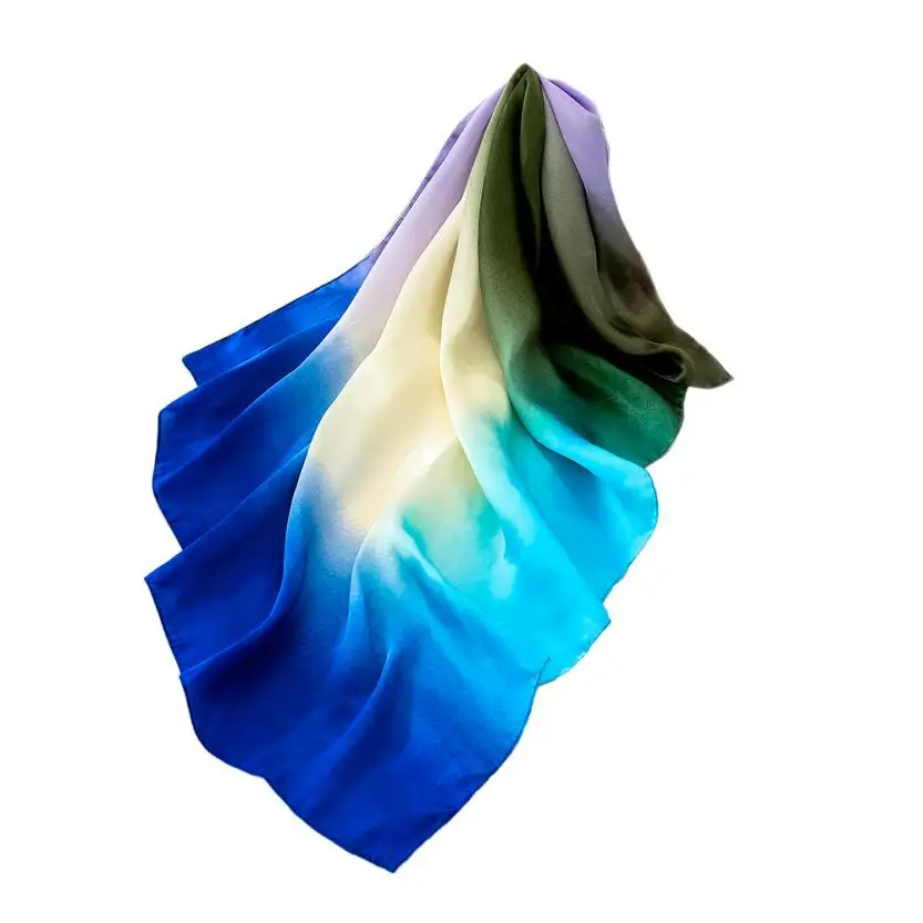 Популярные женские шарфы, пончо градиентного цвета, квадратный мягкий шарф, Женская шаль, изысканный шейный платок, эластичный мягкий шарф, s палантин