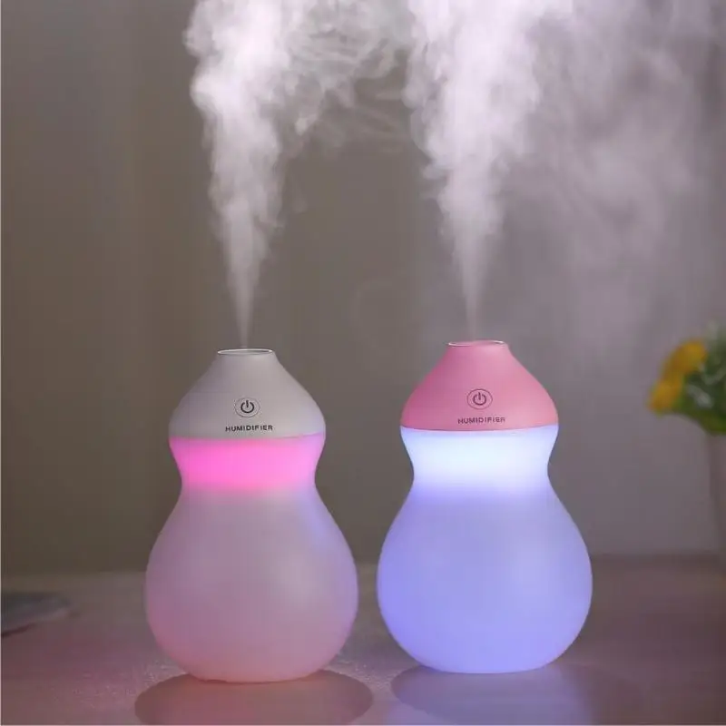 

New Cartoon USB Ultrasonic Humidifier Portable Car Air Atomizer Diffuser Cool Mist Gourd shape Colorful night light