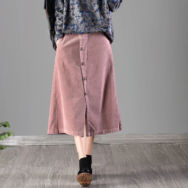 Jupe midi velours cotelé sale