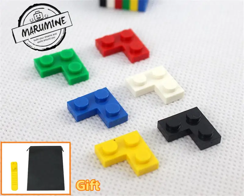 

MARUMINE 2 x 2 Corner Plate Bricks 100PCS/Lot DIY Building Blocks Bulk Accessories MOC Educational Bricks for Children