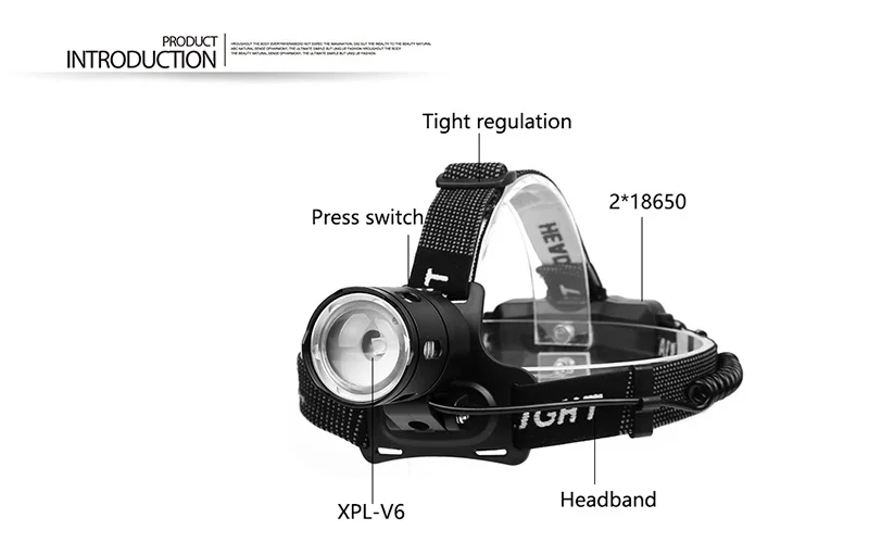 Перезаряжаемый USB налобный фонарь xhp70, головной светильник, лампа-вспышка, светильник V6, налобный фонарь, светодиодный налобный светильник 18650, уличный