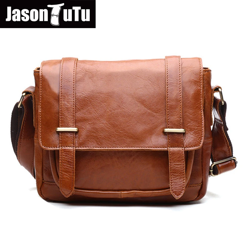 

JASON TUTU Genuine Leather Crossbody bag Top quality vintage soft skin small bag 2017 Casual men messenger bags HN241
