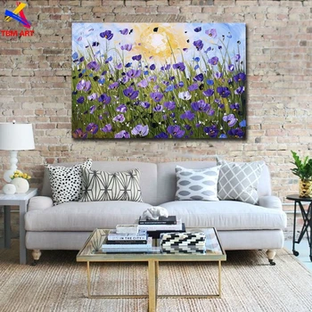 

Flower Picture Large Hand painted Modern Abstract Oil Painting on Canvas for Living Room Wall Art Home Decoration Gift SL098