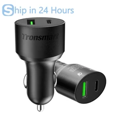 Tronsmart C2PTU Car-Charger Qualcomm Official Quick Charge 3.0 QC3.0 Certified 33W USB Type-C Car Charger for Phone Power Bank