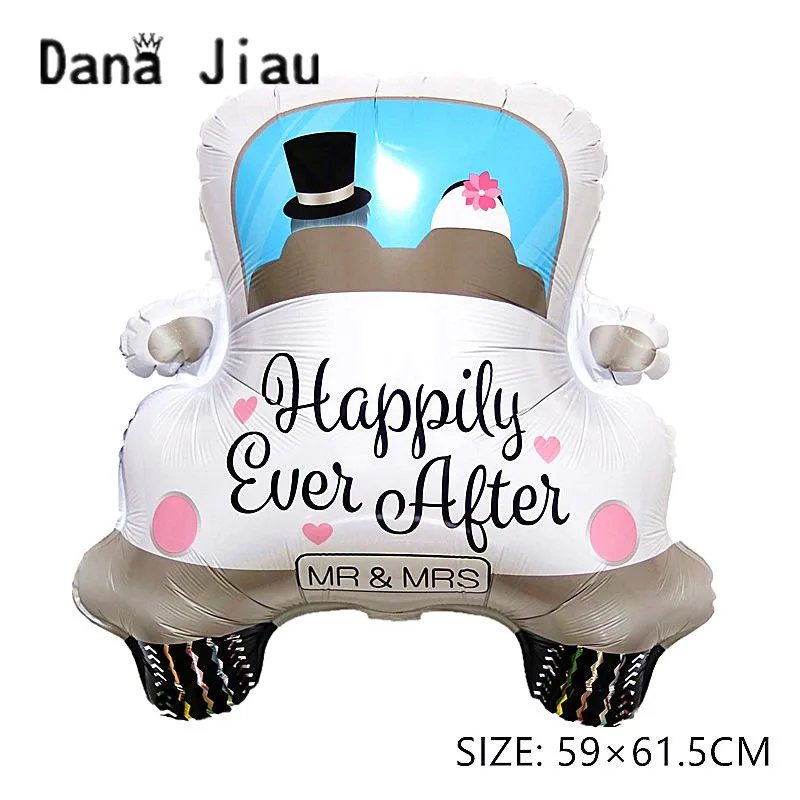 Dana jiau MR & MRS Happy ever после свадьбы воздушный шар любовь кольцо из фольги День Святого