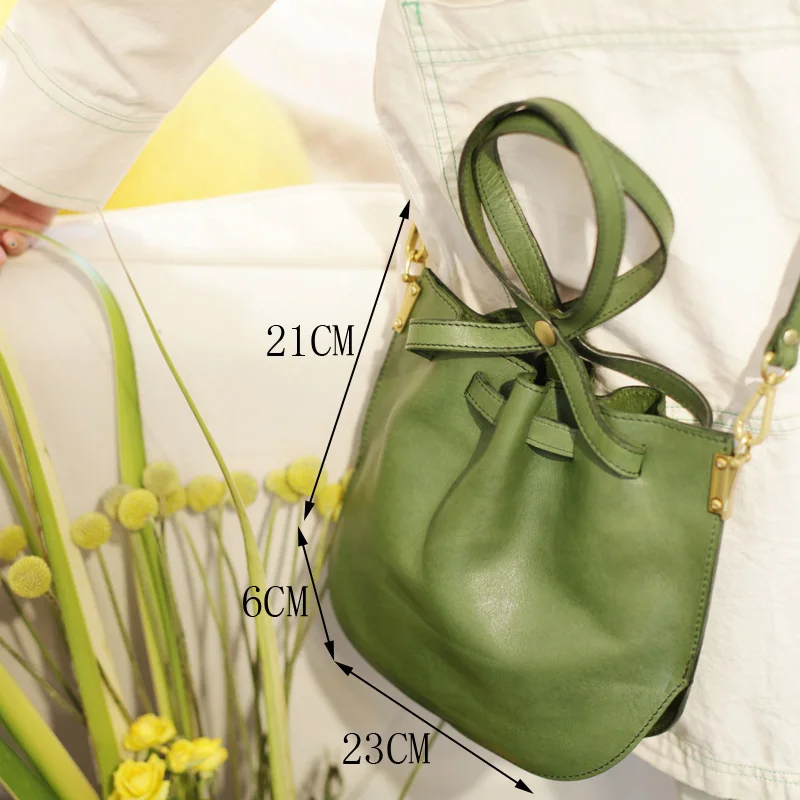 AETOO зеленая сумка, высокочувствительная Ретро Наклонная Сумка, простая маленькая свежая кожаная сумка - Color: 2