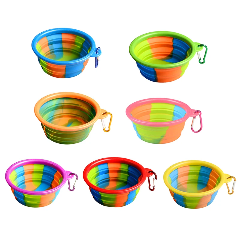 Portable Puppy Silicone Collapsible Feeding Bowl  Dog Water Dish Cat Feeder Proable Pet Travel Bowls