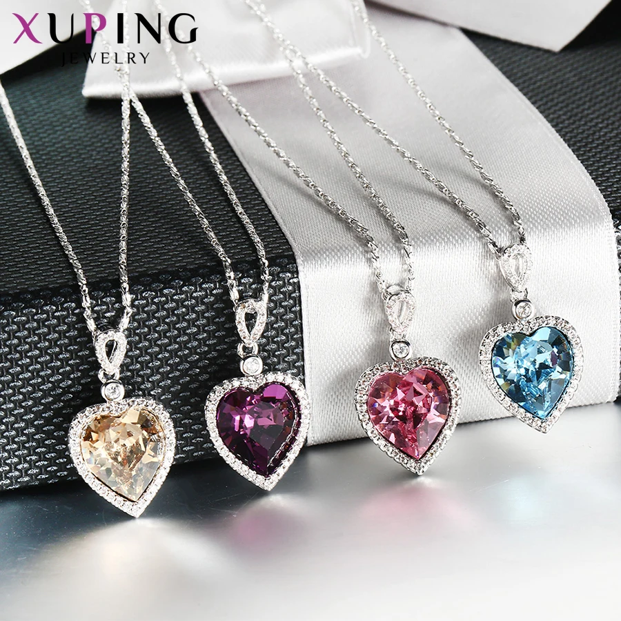 Xuping, Модный кулон, высокое качество, кристаллы от Swarovski, сердце, подвески, ожерелья,, для женщин, подарок, XN4135