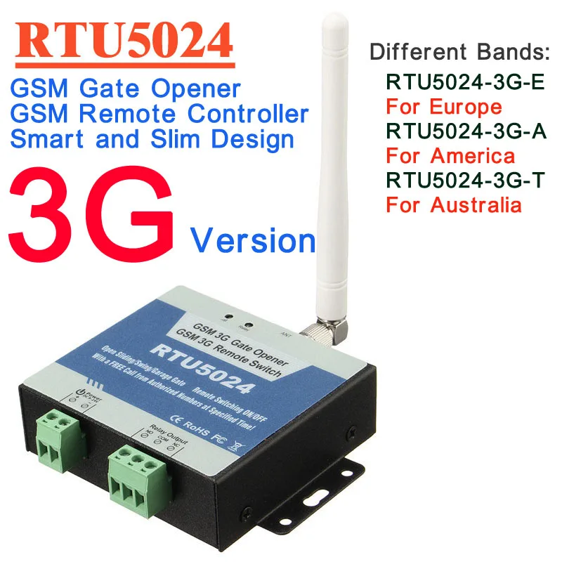 

RTU5024 3G Version GSM Gate Opener Relay Switch Remote Access Control By Free Call iphone and android app support