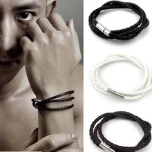 Мужской многослойный Тканый Твист браслет 12 Созвездие сплав лист кожаный шнур браслет ручной ремешок браслет