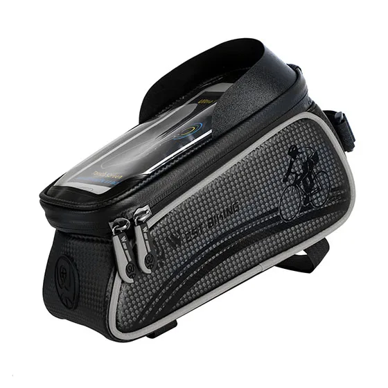 West biking водонепроницаемые велосипедные сумки руль MTB велосипедные сумки на багажник передняя рамка сенсорный экран аксессуары для мобильного телефона корзина для велосипеда - Цвет: Gray
