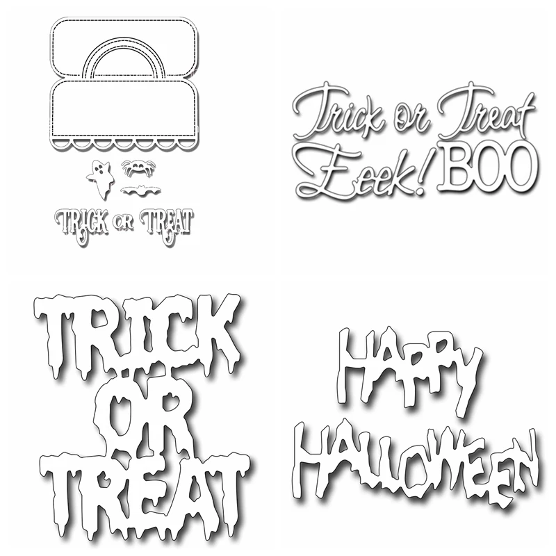 

Letters Halloween Trick or Treat Metal Cutting Dies Stencil For DIY Scrapbook Decorative Album Emboss Craft Die Cutting Template