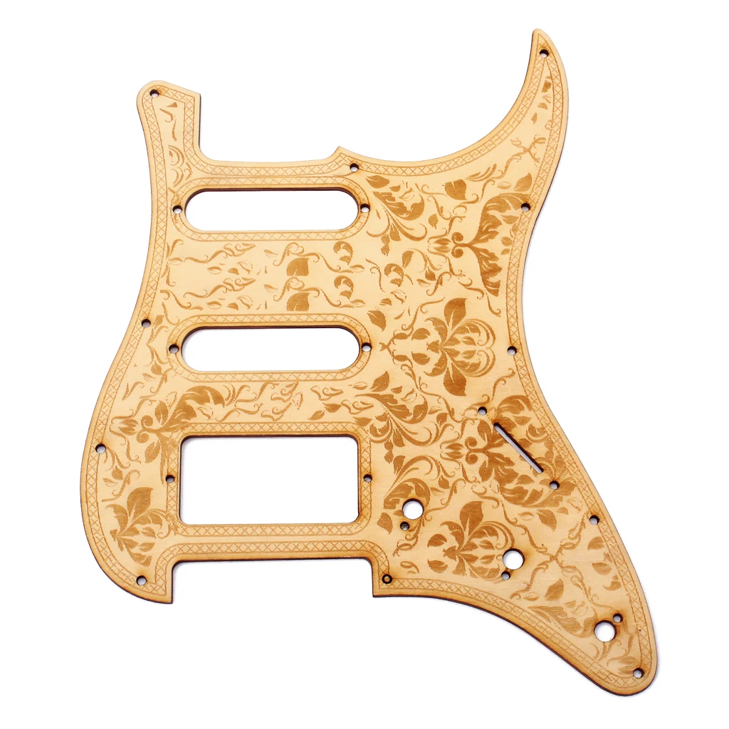 

Maple Pickguard Precision SSH Guitar Wooden Floral Plate Protection Fender with Flower Pattern Accessory For ST Electric Guitar
