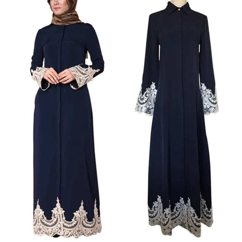 

2019 Abaya Dubai Kaftan Arabic Lace Maxi Kimono Hijab Muslim Dress Caftan Abayas For Women Elbise Turkish Islamic Clothing
