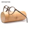 HDCRAFTER Prescription Eyeglasses Frames For Men and Women Retro Round Wood Grain Optical Glasses Frame with Clear Lens ► Photo 1/6