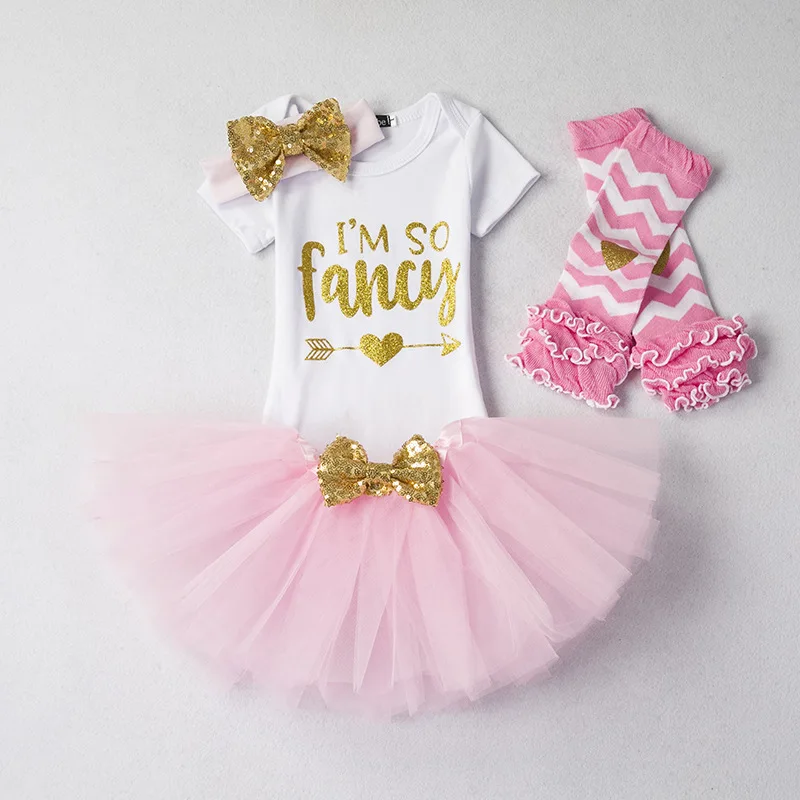 

2019 New Baby Girls 1y Birthday Dresses Vestido Birthday Party Princess Dress Bodysuit+dress Clothes Girls Party Boutique Dress