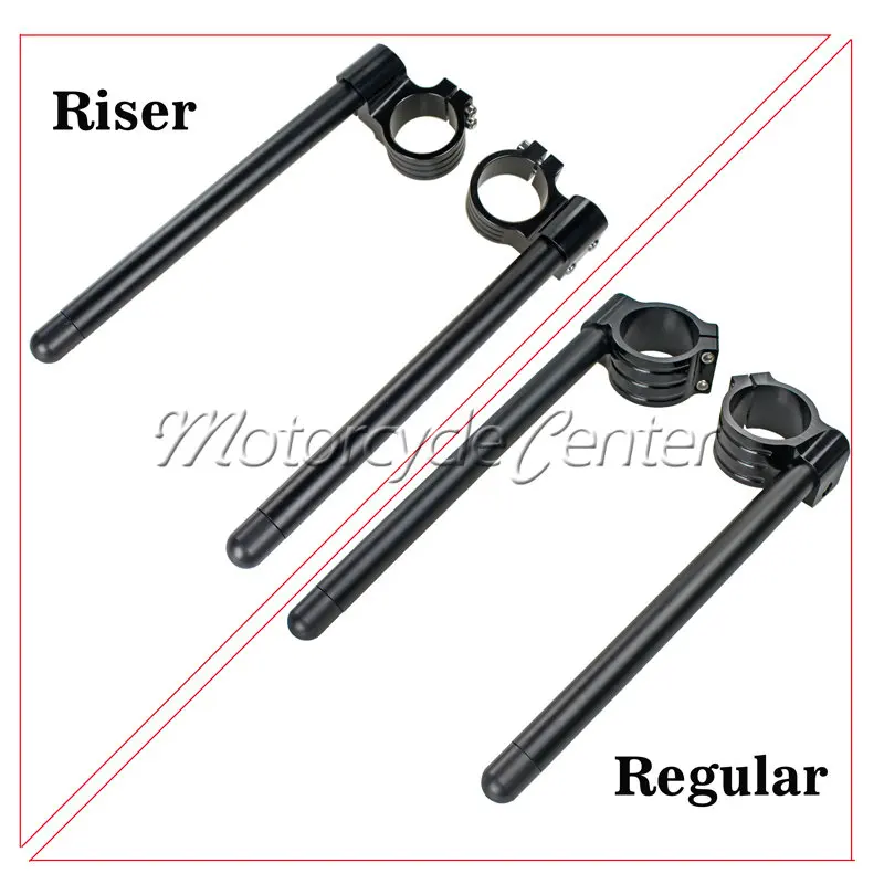 43mm Clip Ons Riser Regular Clip-on Fork Tube Racing CNC Handlebars For Kawasaki Ninja ZX11 ZX1100D ZX1100C Black | Автомобили и