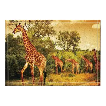 

Animal Decor Giraffe In The Forest Bath Rugs Non-Slip Doormat Floor Entryways Mat Kids Bath Mat Bathroom Accessories