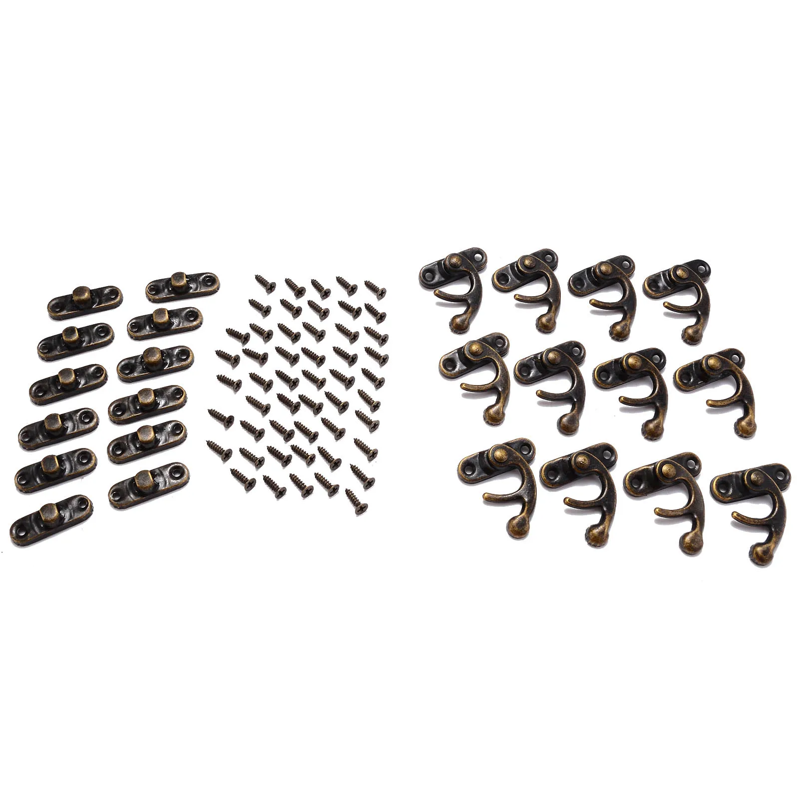 12pcs Antique Metal Lock Mini Decorative Hasps Hook for Gift Wooden Jewelry Box Padlock with Screws Box Hardware Home Decor