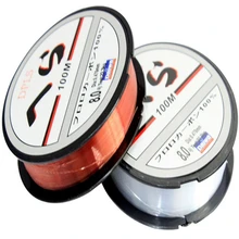 New Fshion Style 100m Sea Fishing Lin Wear Resisting Lure Nylon Fishing Line Wine Red orTransparent for Sea Fishing Lure Fishing