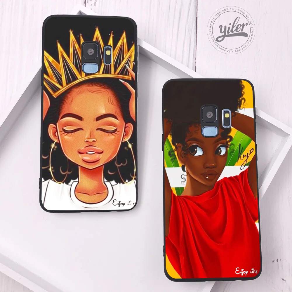 

New Personalized Black girls For Case Samsung S9 Plus Cover Coque for S10e Cases for Samsung Galaxy S7 Edge S8 S9 S10 plus Case