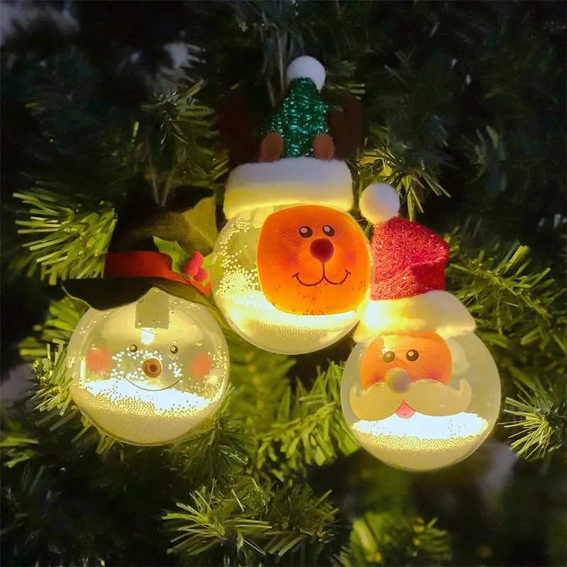 Transparente De Navidad LED luz De la bola De espuma De grano árbol De Navidad adorno colgante Navidad Festival decoraciones Luces De Navidad Transparente De Navidad LED luz De la bola De espuma De grano árbol De Navidad adorno colgante Navidad Festival decoraciones Luces De Navidad