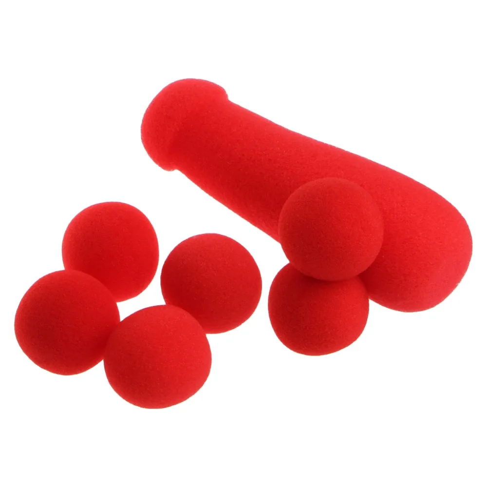 

Small Sponge Brother 4Pcs Red Sponge Balls Funny Stage Prop Magic Tricks Toys