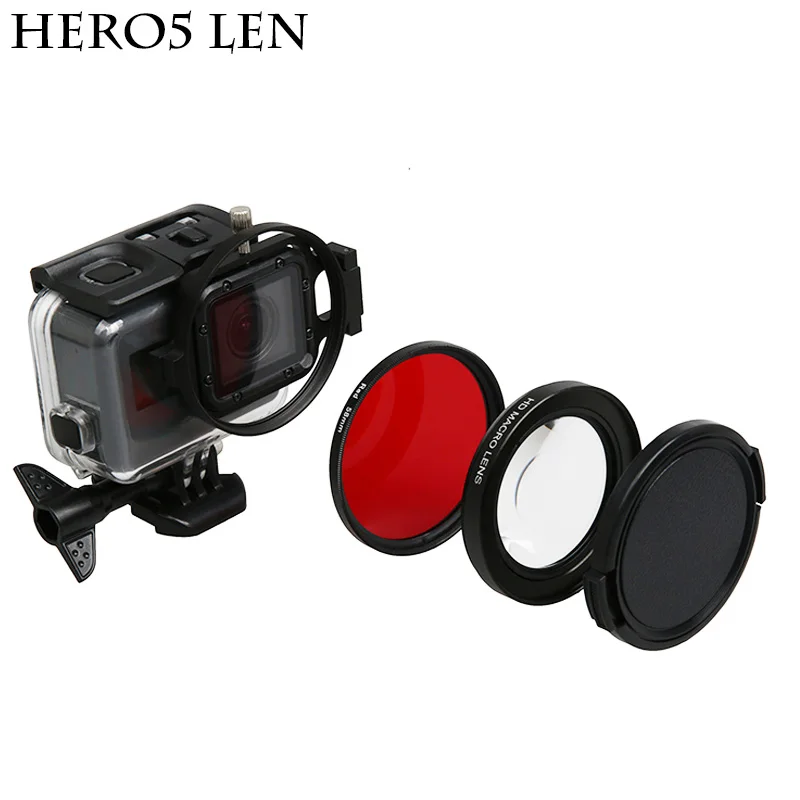 Hero 5 58 мм Лупа 16x увеличение Макро Лен+ UV фильтр объектива для GoPro Hero 5 Black Edition чехол GoPro Интимные аксессуары