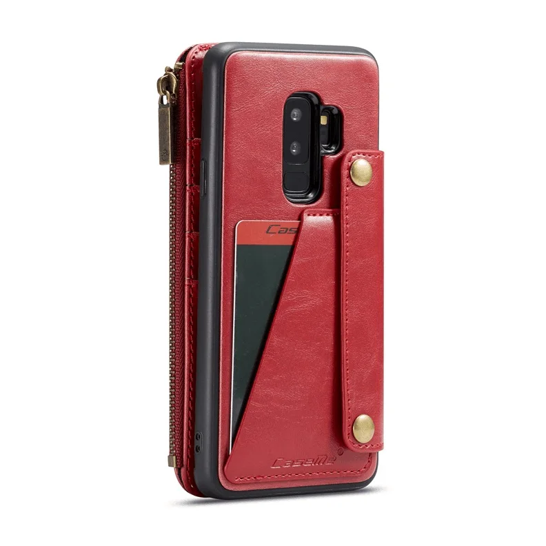 S9Plus чехол для samsung Galaxy S9 Plus кожаный чехол держатель для Карт Подставка книжка откидная крышка для samsung S9 Plus кошелек чехол etui - Цвет: Red