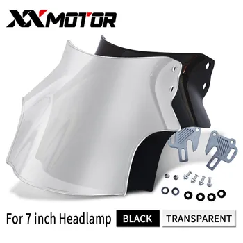 

Universal Motorcycle Windshield Round Lights Street Bike Windscreen Screen Glass As For Honda Yamaha Kawasaki Suzuki Smoke Clear