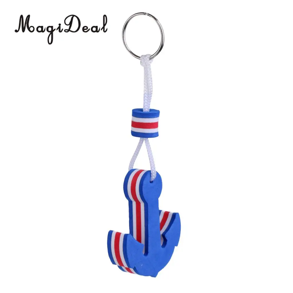 MagiDeal 5 Pieces Marine Outboard Swimming Floating Keyring Sailing Kayak Fishing- Anchor Shaped Blue