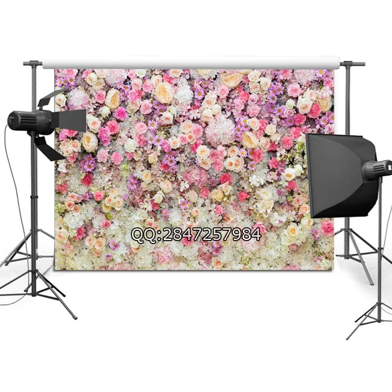 

Bridal Shower Large Wedding Floral Backdrop Rose 3D Flowers Wall Dessert Table Decoration Photography Backdrops for Photo Studio