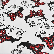 Милая детская одежда с рисунком Бетти для девочек; эластичная трикотажная хлопковая ткань из лайкры для шитья; лоскутное шитье