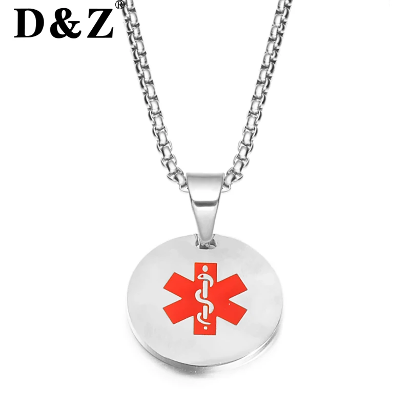 D&Z Medical Alert ID Necklaces & Pendants for Men Emergency