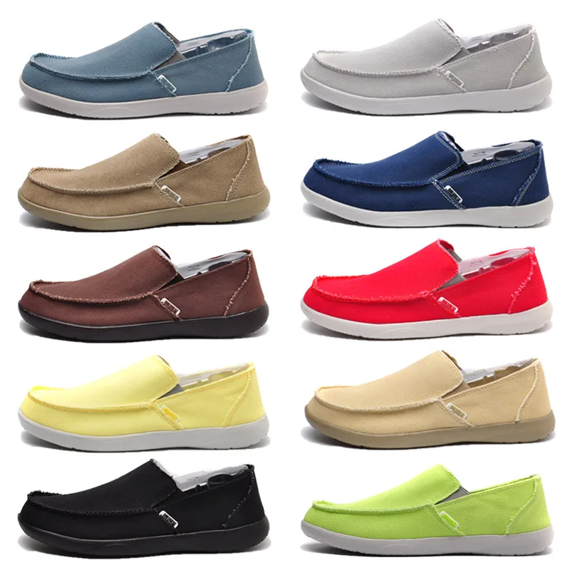 Canvas Shoes Men's Sneakers Breathable Ultra-light Loafers Slip-On Mens Casual Shoes Hot Sale Spring Walking Flat Shoes