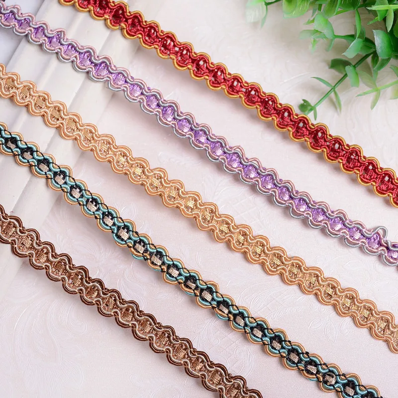 

15Yards/Lot 1.2CM Wide Lace Ribbon Curtain Lamp Sofa Pillow Edge Tapestry Braid Lace Trim Fringe DIY Accessories For Sewing