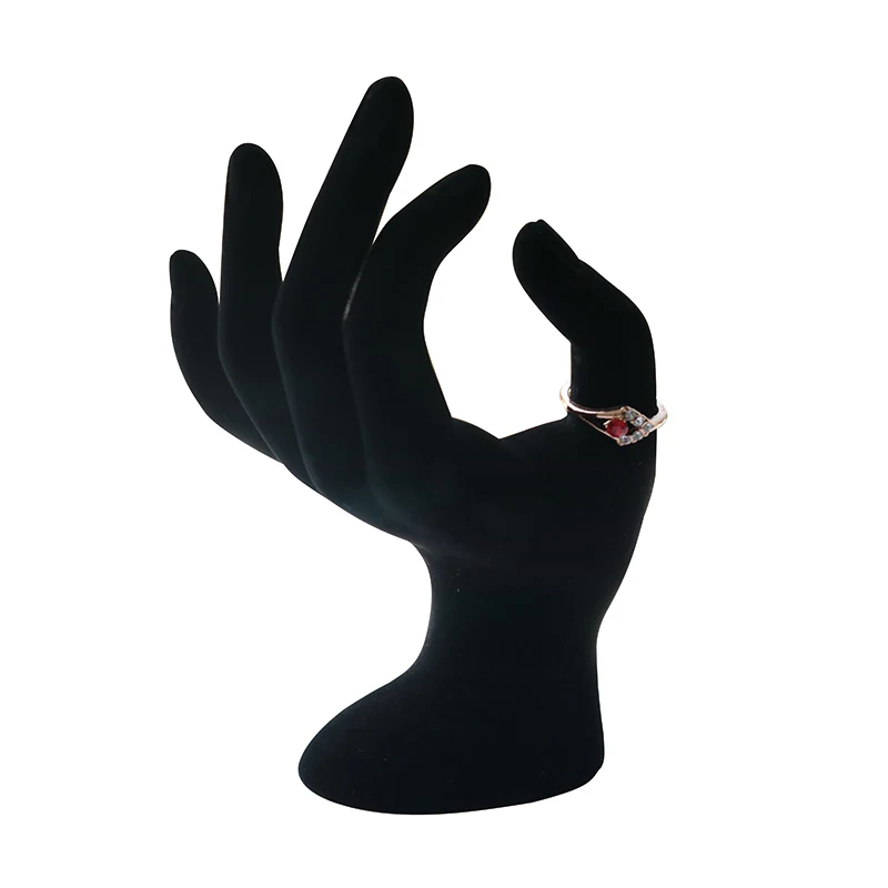 

Female Mannequin Hand Finge Glove Ring Bracelet Jewelry Display Stand Rack Necklace Hand Holder Organizer Black Velvet