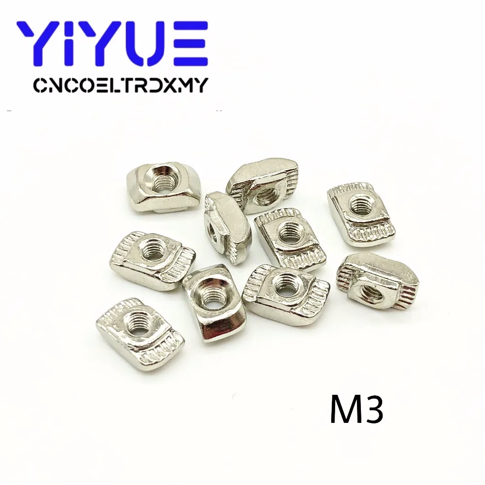 20 шт M3/M4/M5 * 10*6 для 20 серии Слот t-гайка Раздвижные T гайка Молоток падение гайка Держатель Скоба 2020 Алюминий профилей