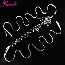 Эффектный Хрустальный головной убор свадебный пояс, лента свадебное украшение для волос «вьющийся стебель» пояс для платья повязка на голову модное ожерелье