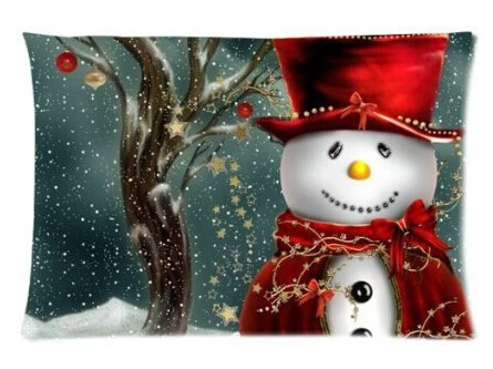 Snowman cute Wear Coat Fashion Style Cotton Linen Decorative Suitbale Single Pillow Case Standard Size 40x60cm(Twin Sides) | Дом и сад