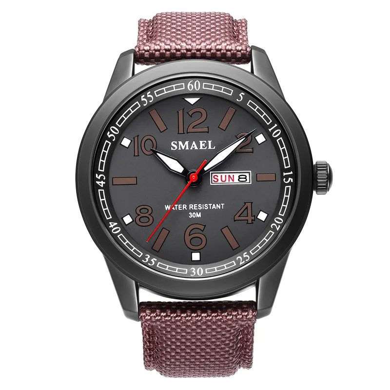 Новые SMAEL Мужские часы военные сплав большой циферблат спортивные часы водонепроницаемые мужские наручные часы лучший бренд 1317 цифровые часы браслет - Цвет: Brown